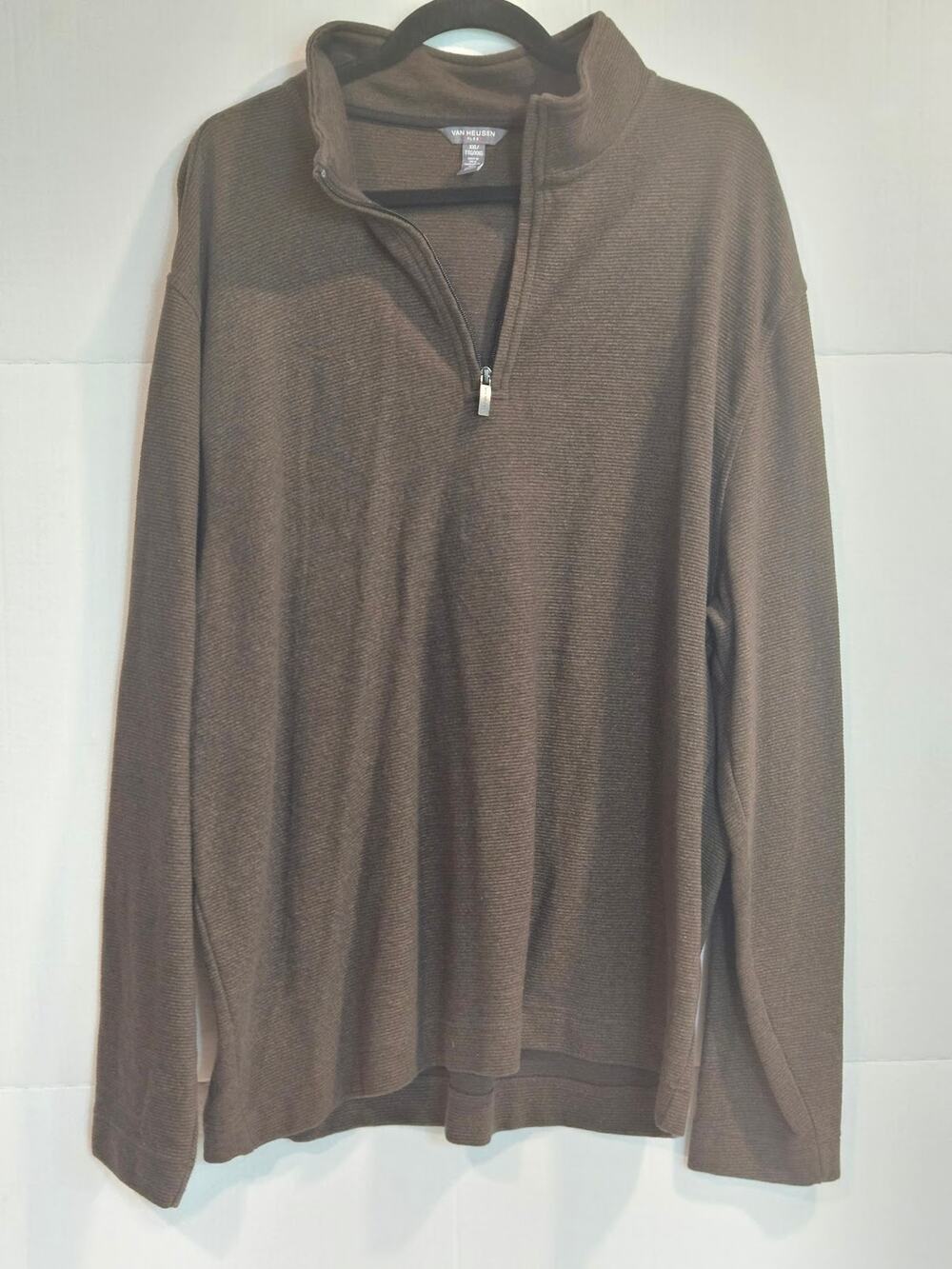 Van Heusen Men's Quarter-Zip Pullover Sweater – Brown Moral - XXL